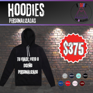 Personalización y venta de sudaderas en 375 pesos